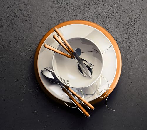 Mepra Fantasia 5 Piece Place Setting – Orange Finish Handles Dishwasher Safe Cutlery - Image 3
