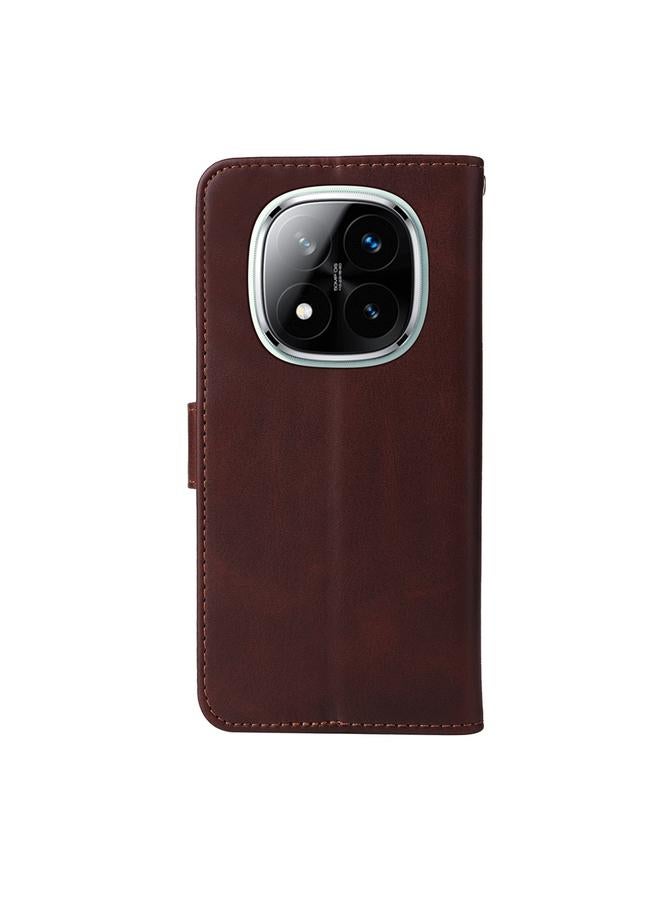 اس-توب جراب لهاتف Redmi Note 14 Pro 5G / Note 14 Pro+ 5G جراب هاتف من الجلد الكلاسيكي بتصميم عجل - Image 3