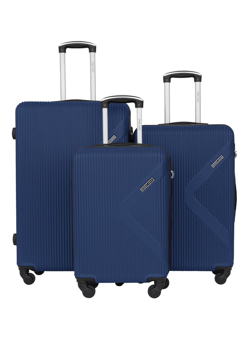 بارا جون طقم حقائب سفر ترولي من  قطع من الأكريلونيتريل بيوتادايين ستايرين - كحلي - Image 1