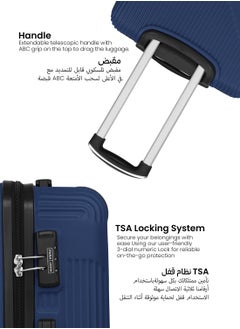 PARAJOHN Neutro 3 Pieces ABS Luggage Trolley Set - NAVY  - Image 4