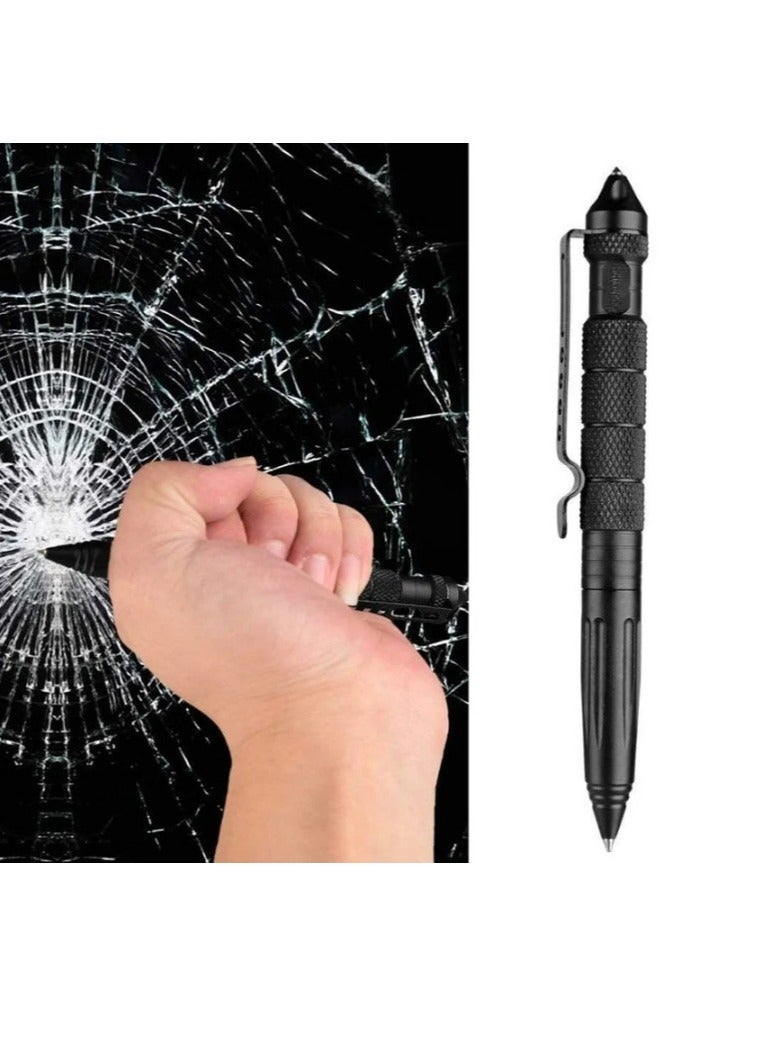 AROAQ Tactical Survival Pen, Mini Pocket Anti Skid Signature Personal Pen, Glass Breaker Self Defense Multi Functional Practical Pen, Durable And Portable Camping Tool, (1pc, Black) - Image 4