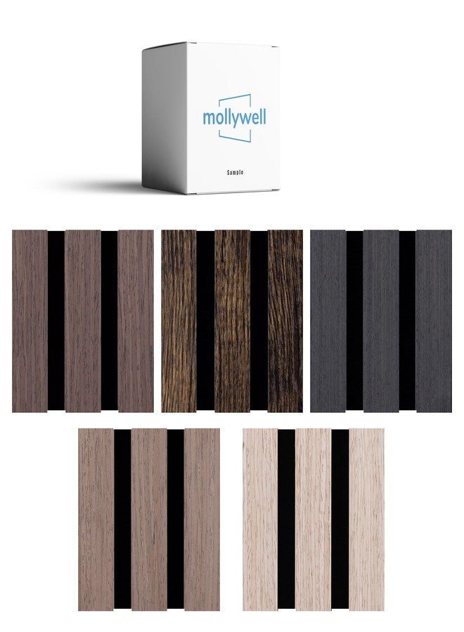 Mollywell Wood Panels for Wall, Time-Saving Installation, Versatile Wood Slat Wall Decor, Enhanced Acoustic & Sound Proof Fluted Design for Home & Office, Sample Pack, 4.2x3.9 Inch - Image 4