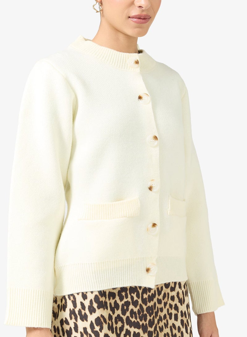 جينجر كارديجان صوف مدمج بأزرار - Image 3