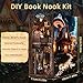 ETKVR Book Nook Kit Book Nook Kits for Adults DIY Booknook Model Build DIY 3D Wooden Puzzle Bookend Booknook Bookshelf Insert Miniature Dollhouse Kit for Home Decoration - Image 4