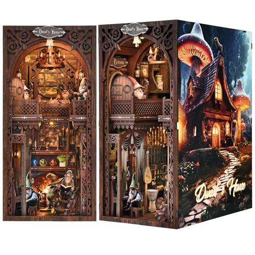 ETKVR Book Nook Kit Book Nook Kits for Adults DIY Booknook Model Build DIY 3D Wooden Puzzle Bookend Booknook Bookshelf Insert Miniature Dollhouse Kit for Home Decoration - Image 1