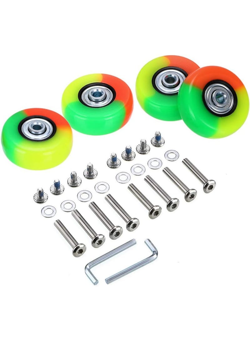50 × 18mm مجموعة من 4 عجلات استبدال حقائب الأمتعة ، عجلات الدوار المطاط محامل إصلاح مجموعات (ملونة) - Image 1
