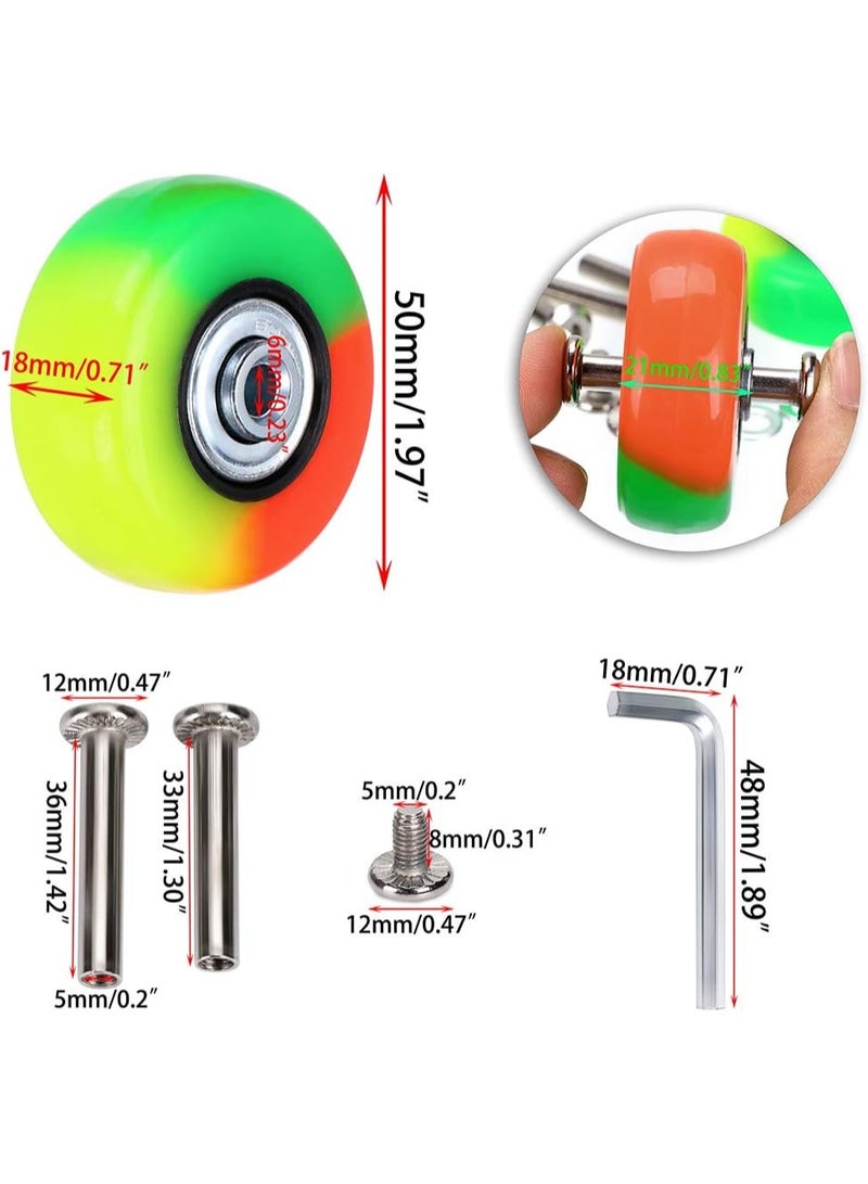 50 × 18mm مجموعة من 4 عجلات استبدال حقائب الأمتعة ، عجلات الدوار المطاط محامل إصلاح مجموعات (ملونة) - Image 2