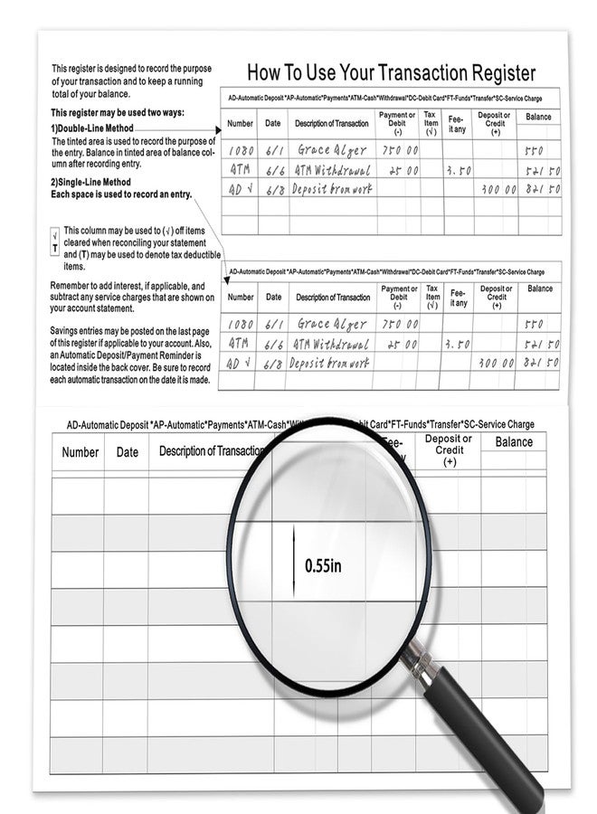 Dayvorax 26 Pack Checkbook Register, Check Registers for Personal Checkbook, 6" × 3", Blank Ledger Transaction Registers for Personal or Business Bank, Saving Account, Deposit and Credit Card, Thick Paper - Image 5