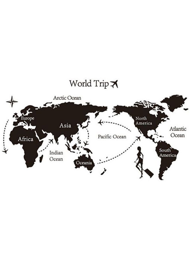 إسكدنيا ملصق جداري برسمة خريطة العالم أسود/ أبيض - Image 1