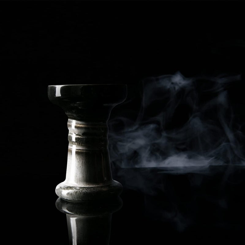 KITOSUN Hookah Bowl Phunnel Shisha Bowl - Clay Hookah Head with Glaze for Dark Leaf Black Shisha Flavors Such as Tangiers,Lavoo,Darkside 10-13 Grams 1 Hour Hookah Smoking Session (Mercury-White&Black) - Image 3