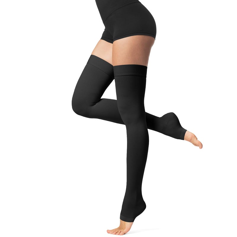cerpite Thigh High Compression Socks,20-30 mmHg Open Toe Compression Stockings for Men Women,for Varicose Veins,Edema,DVT - Image 1