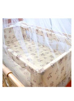 BABYCARA Crib Wood Multi-Purpose Swing Baby Bed Height Adjustable With Side Doors And Mosquito Net 100x50  - Image 2