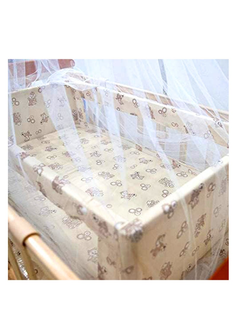 Crib Wood Multi-Purpose Swing Baby Bed Height Adjustable With Side Doors And Mosquito Net 100x50