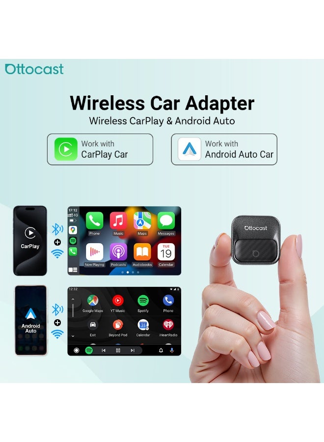 Ottocast Mini Core Wireless CarPlay & Android Auto Adapter 2-in-1 | Convert Wired to Wireless | Plug & Play USB Dongle | Fast Auto Connect | Compact Design 2026 - Image 3