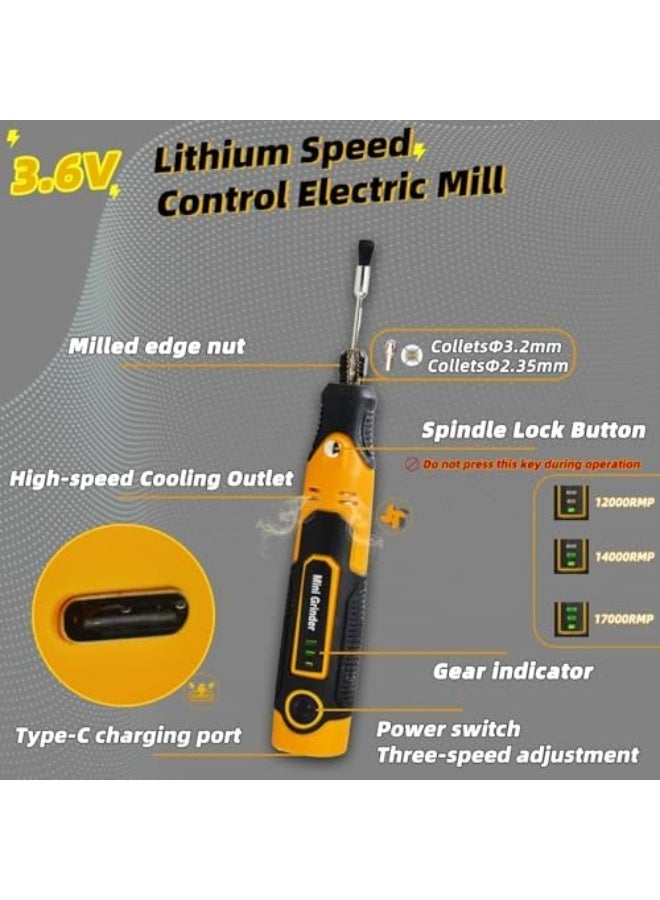 Resin Drill 3D Printed Resin Cured Sanding and Polishing Tool Kit, Mini Type-C Cordless Electric Rotary Sander, with 57 Attachments, for Sanding, Polishing, Drilling, Etching, Engraving, DIY Crafts - Image 1