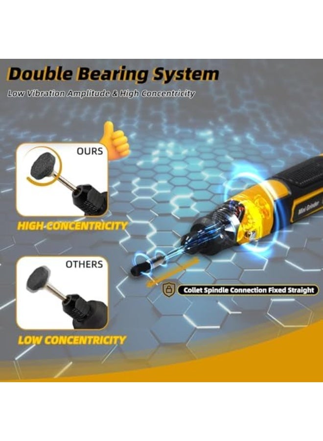 Resin Drill 3D Printed Resin Cured Sanding and Polishing Tool Kit, Mini Type-C Cordless Electric Rotary Sander, with 57 Attachments, for Sanding, Polishing, Drilling, Etching, Engraving, DIY Crafts - Image 2