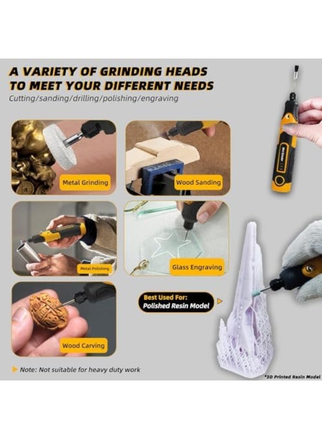 Resin Drill 3D Printed Resin Cured Sanding and Polishing Tool Kit, Mini Type-C Cordless Electric Rotary Sander, with 57 Attachments, for Sanding, Polishing, Drilling, Etching, Engraving, DIY Crafts - Image 5