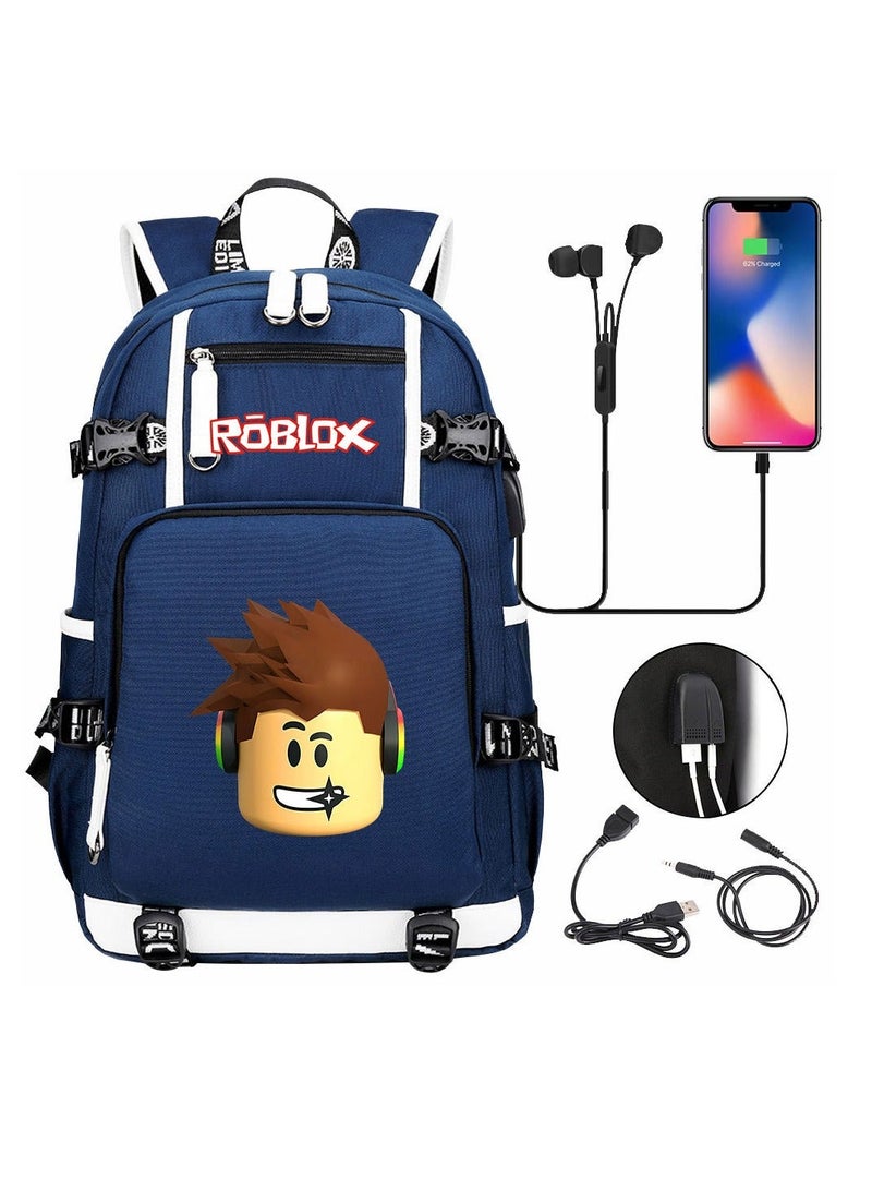 Roblox USB Headset Teen Casual Travel Backpack
