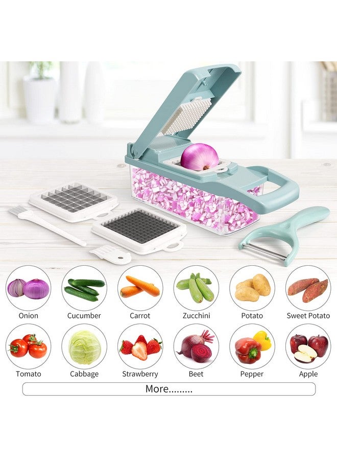 senbowe Ultra-Sharp 420-Grade Hardened Stainless Steel Onion Vegetable Chopper Dicer, 8 Interchangeable Blades, Includes Egg White Separator, Time Saver, 1 Year Warranty - Image 4