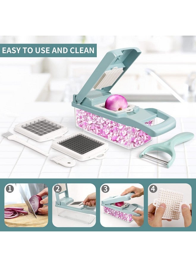 senbowe Ultra-Sharp 420-Grade Hardened Stainless Steel Onion Vegetable Chopper Dicer, 8 Interchangeable Blades, Includes Egg White Separator, Time Saver, 1 Year Warranty - Image 5