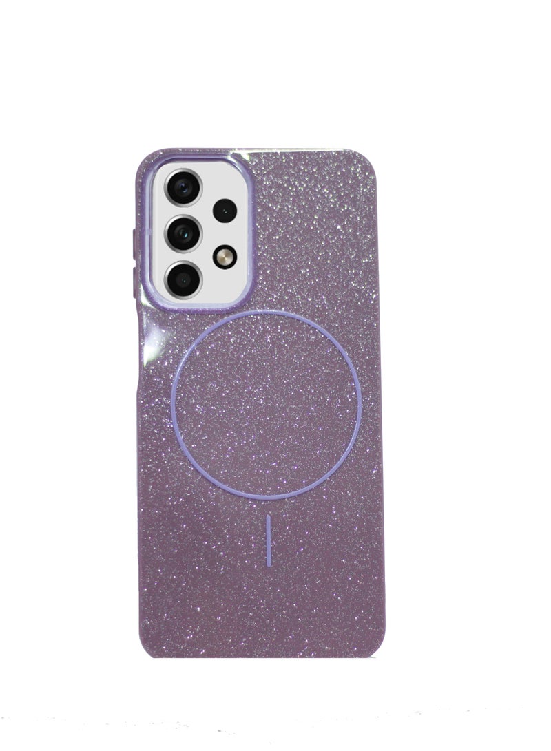 Compatible with Back Samsung A52 Back Case Crystal Simple Glitter Compatible with Magsafe For  - (Purple)