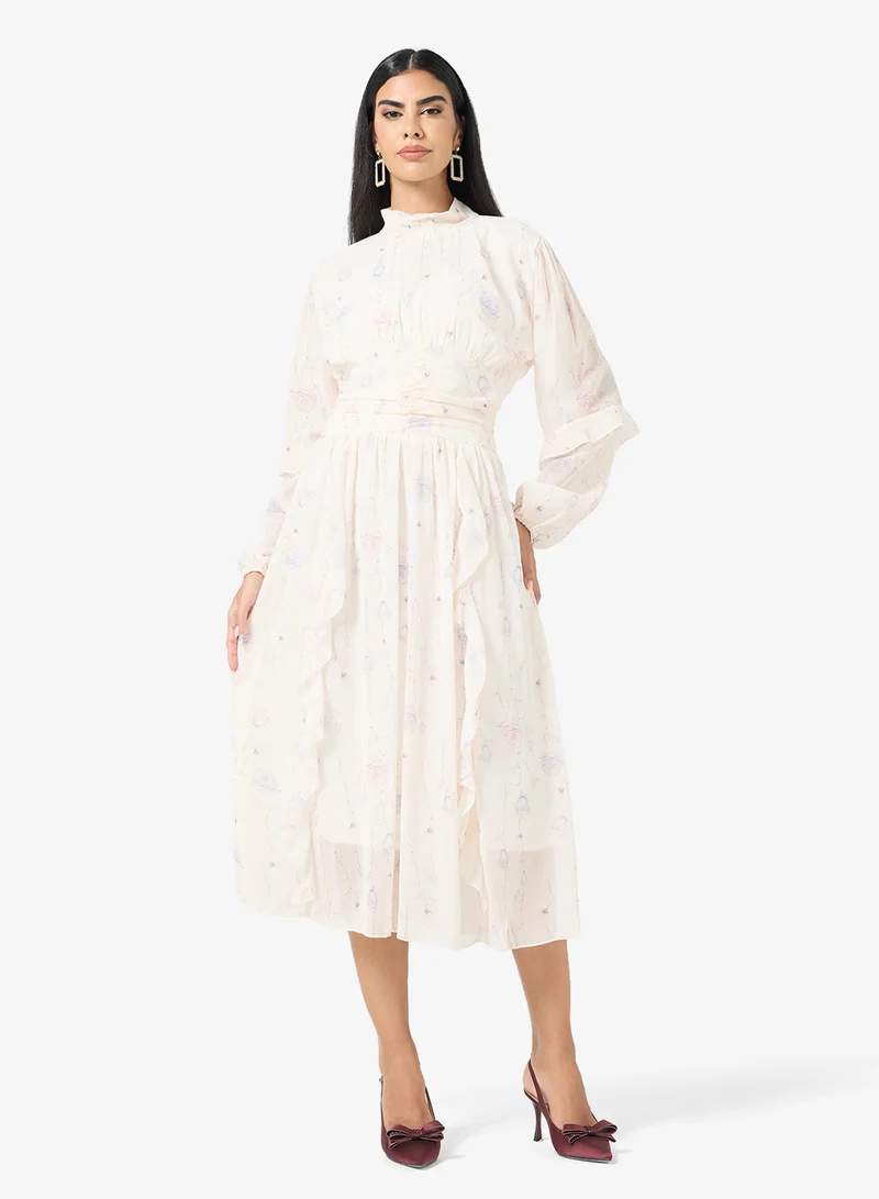 Printed A-line Dress