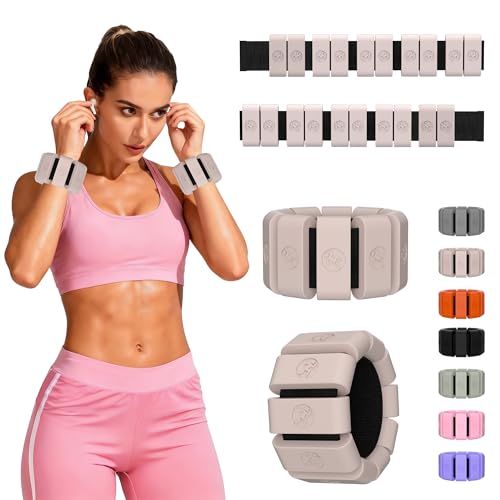 Sonkoloro Adjustable Wrist Weights for Women Men, Leg Weights for Women 0.75lb-1lb-1.3lb Each for Walking, Yoga, Dance, Barre, Gym (Flesh-colored, 2LB(2 Pcs)) - Image 1