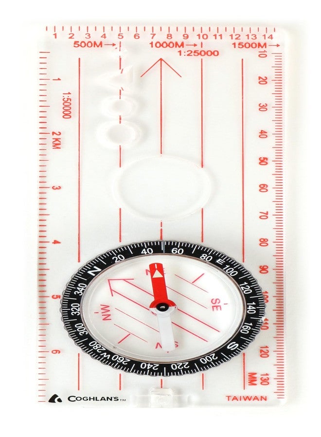 كوغلانز بوصلة كوجلان الفاخرة للخرائط، مناسبة للملاحة، وتحديد الاتجاهات، والمشي لمسافات طويلة، وحمل الحقائب، والتخييم، والبقاء على قيد الحياة في الهواء الطلق - تصميم متين مع قرص دوار سهل القراءة وعدسة مكبرة. - Image 1