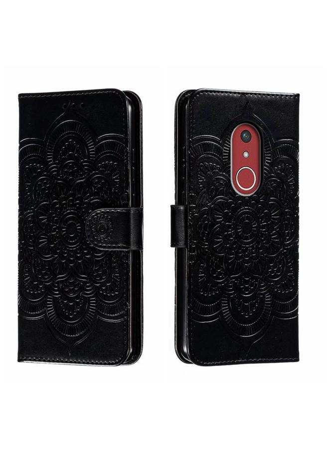 Zaboon Case For Fujitsu Arrows Be4 Plus F-41B Sun Mandala Embossing Pattern Phone Leather Case - Image 1