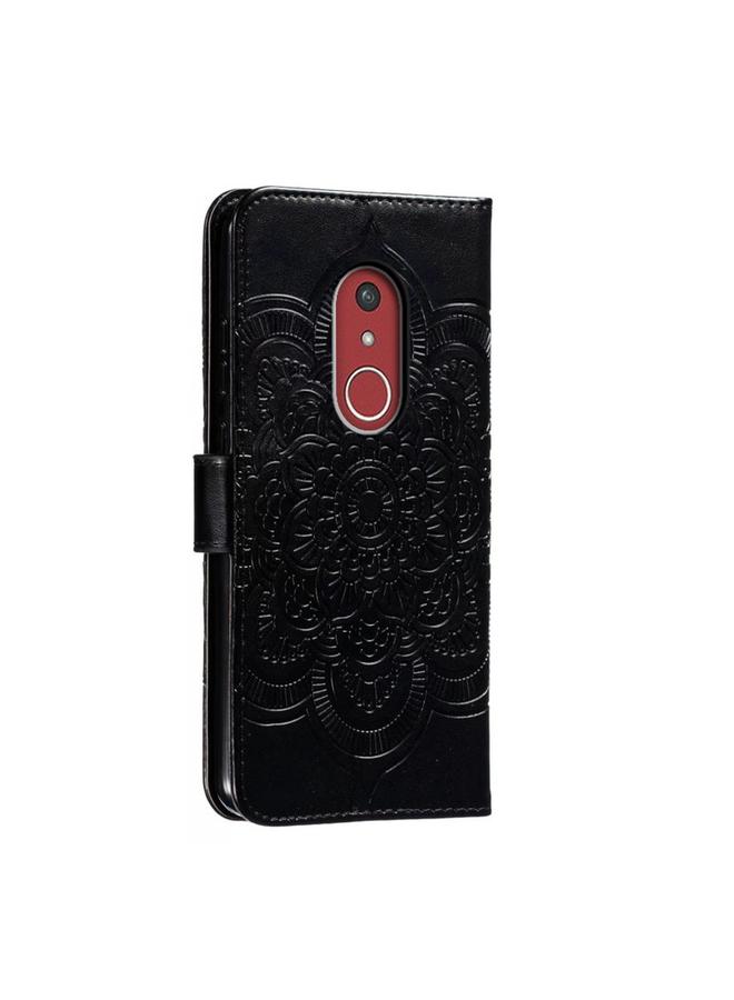 Zaboon Case For Fujitsu Arrows Be4 Plus F-41B Sun Mandala Embossing Pattern Phone Leather Case - Image 3