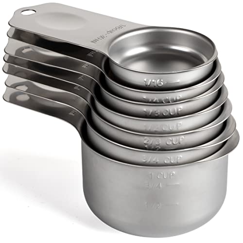 X-zrew Stainless Steel Measuring Cups Set of 7 Stackable Heavy Duty Measuring Cups for Dry and Liquid Ingredients - Image 1