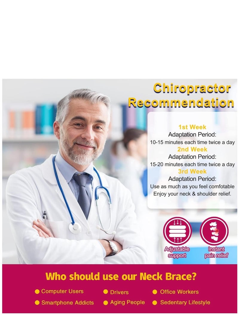 Zikra Travel Pillow, Cervical Neck Traction Device, Portable Neck Stretcher Cervical Traction Provide Neck Support and Neck Pain Relief, Neck Traction Devices for Home Use Neck Decompression (Rose Red) - Image 3