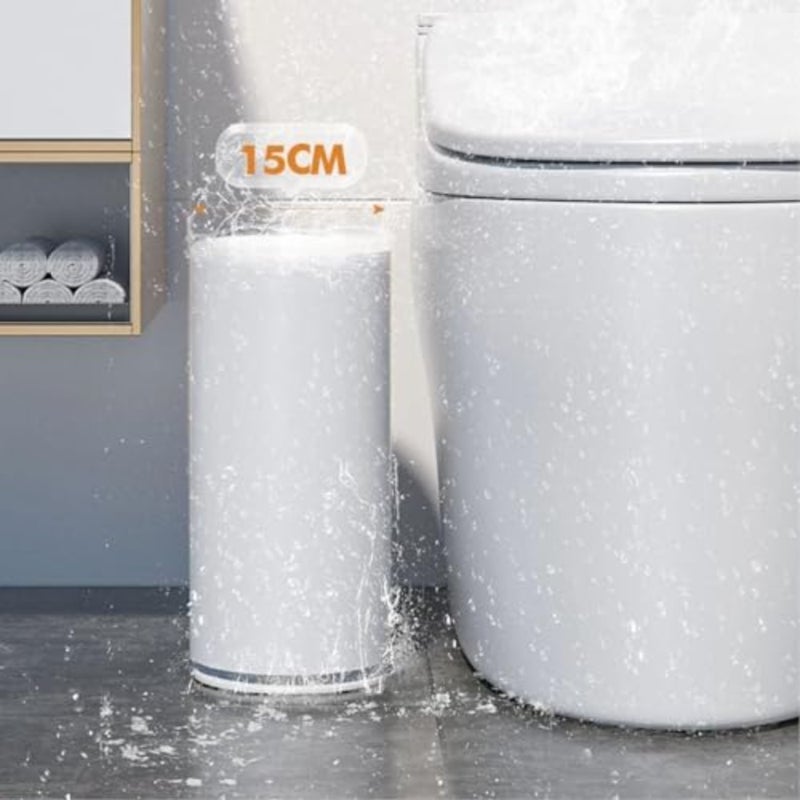 Slim Trash Bin Press-Top Lid Rolling Wheels and Removable Bucket 10L - Image 3