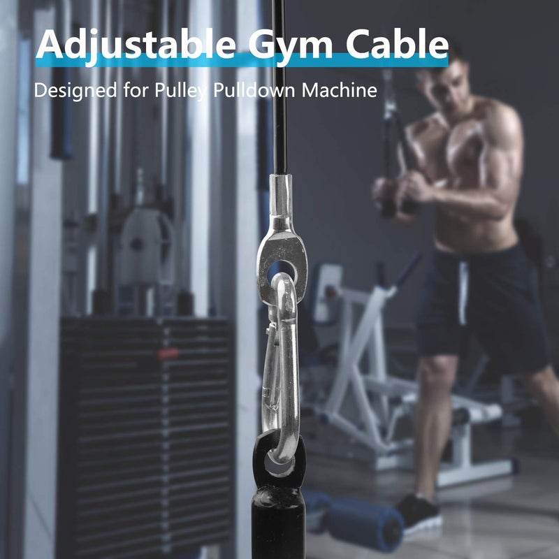 LFJ Replacement Gym Cable Fitness Pulley Cable Steel Wire Rope for Cable Machine Home Gym Weight Lift Pulley System (Fixed Length with Stopper, 118") - Image 5