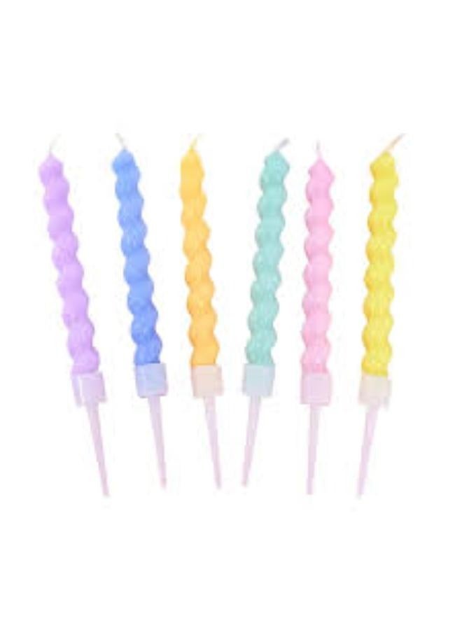 Cake topper Candle in spiral Rainbow coloures candles