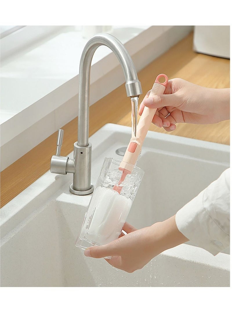 SYOSI Sponge Bottle Cleaner Brush Durable Household 2 Piece of Long Handled Thermos Cup Water Bottle and Baby Bottle Brush  - Image 5
