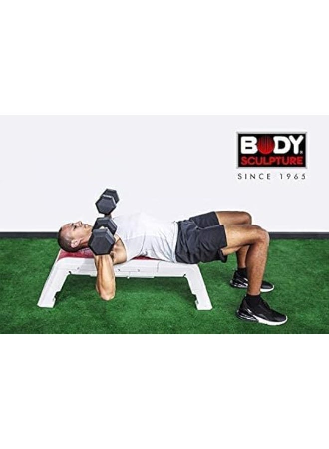 بودي سكلبتشر دمبل سداسي مطاطي ثابت 20 كغ – ثابت، متين وأساسي لأي صالة منزلية - Image 4