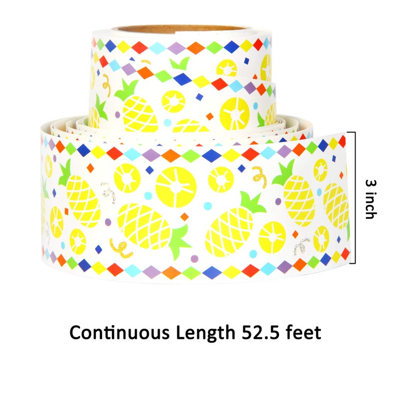 Youngever 52.5 ft Bulletin Board Borders for Classroom Decoration, Pineapple Summer Theme Straight Border Trim - Image 2