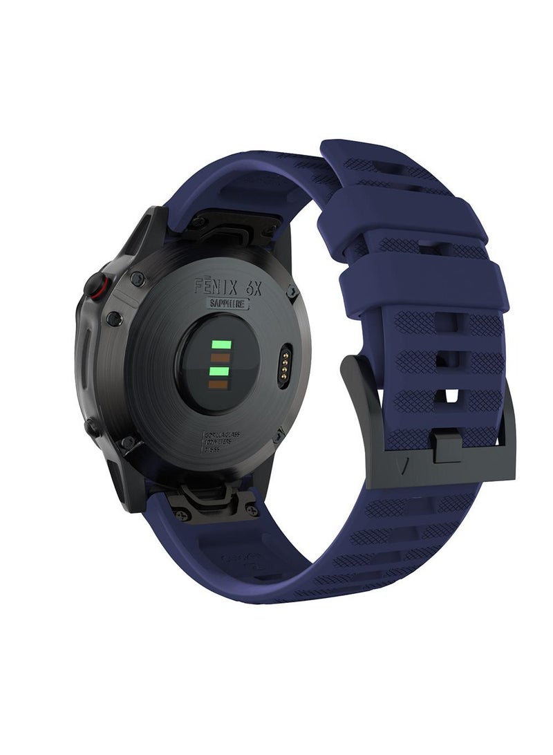 حزام سيليكون مناسب لجهاز Garmin Fenix7pro/6/Fenix7x/6x/7s أزرق 26 مم - Image 1