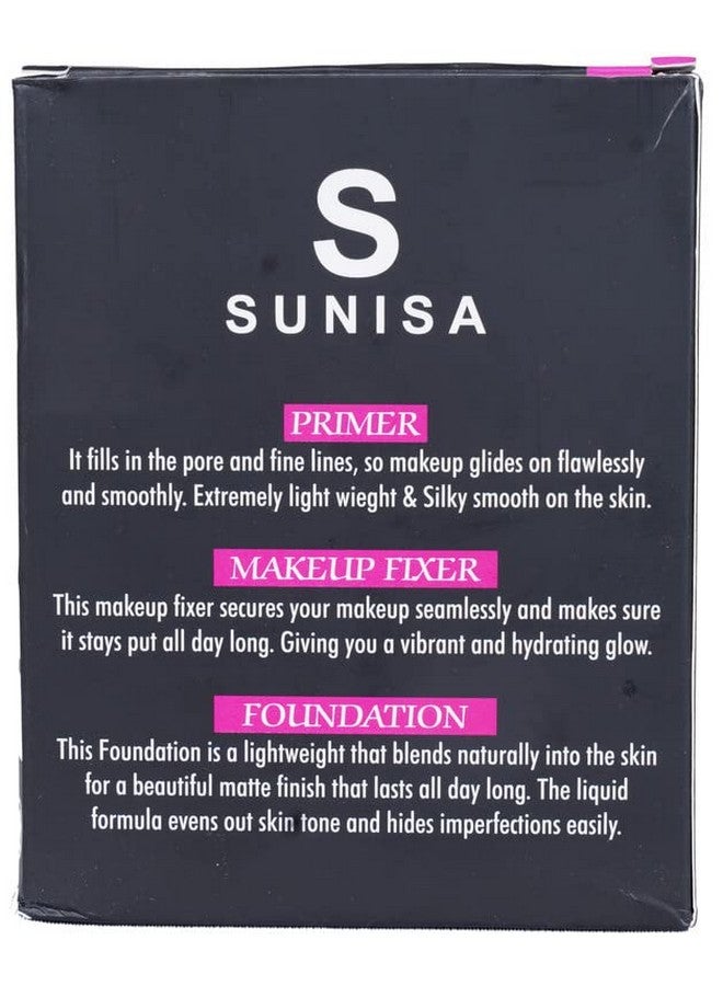 SUNISA Makeup Combo Kit 3 In 1 1Primer 1Fixer And Foundation For Women Pack Of 3 - Image 2