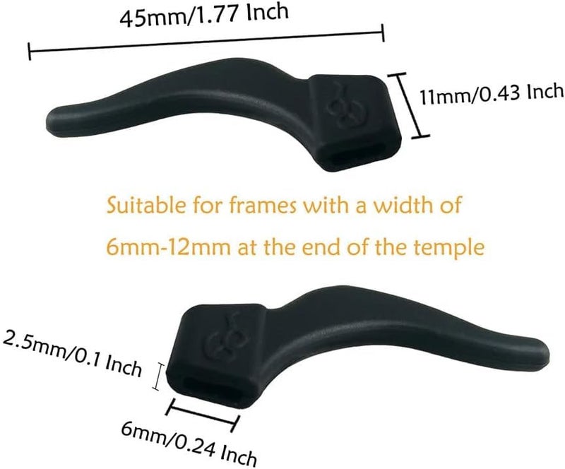 Feora9X FEORA Ear Grips Supporter for Spectacles Hook Temple Tips Retainer Spectacle holder Eye Glasses Spec supporter hooks Anti Slipping Anti-Fall Eye Glass Holder for Eyewear Specs holder Strap - Pairs - Image 4