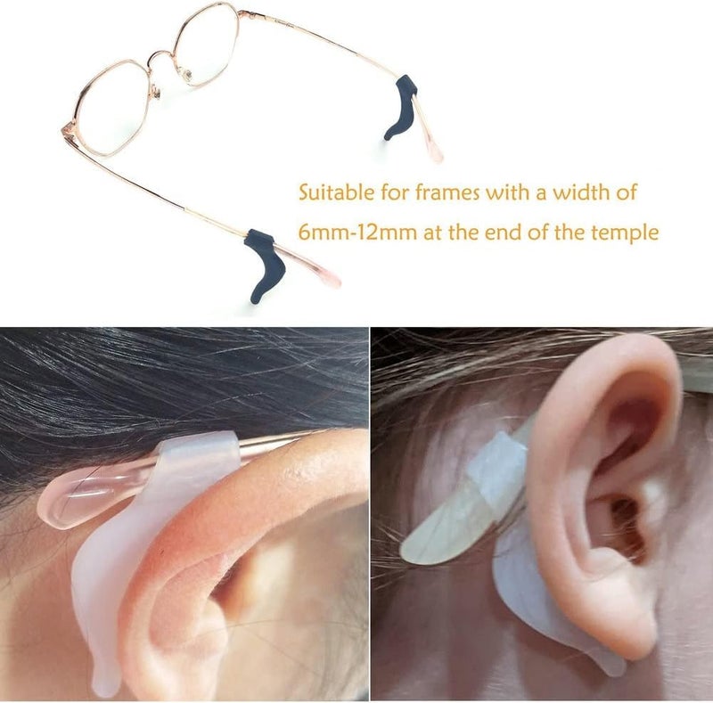 Feora9X FEORA Ear Grips Supporter for Spectacles Hook Temple Tips Retainer Spectacle holder Eye Glasses Spec supporter hooks Anti Slipping Anti-Fall Eye Glass Holder for Eyewear Specs holder Strap - Pairs - Image 3