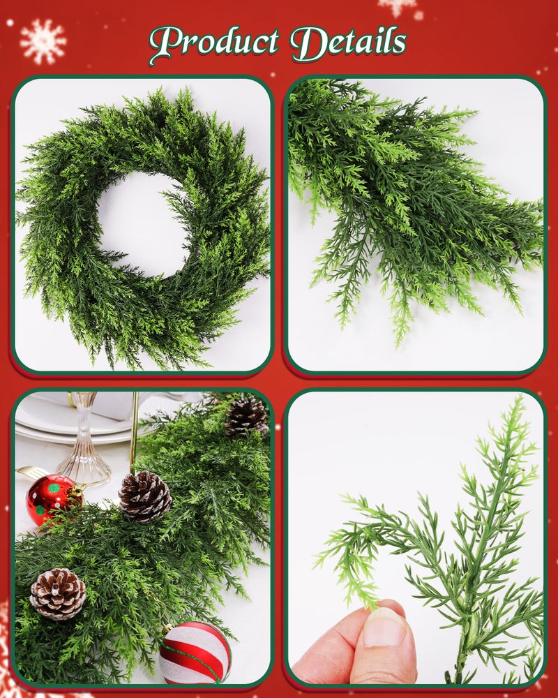 ATLIKE 72''/6ft Real Touch Cedar Garland, 6 ft Realistic Xmas Faux Cypress Garlands for Mantle Indoor Stairs Railing Fireplace Decor, 6ft Cedar Juniper Garland for Christmas Door Decorations - Image 3