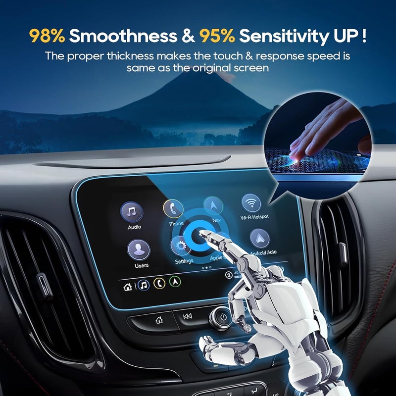 LFOTPP For 2024 Chevy Equinox Screen Protector -2018-2024 Equinox(LT/RS/Premier)/2016-2025 Malibu(LS/RS/1LT/2LT)/2016-2019 Volt 8 inch Touchscreen 【HD Glass】Equinox Accessories Anti-Fingerprint 9H Glass - Image 3