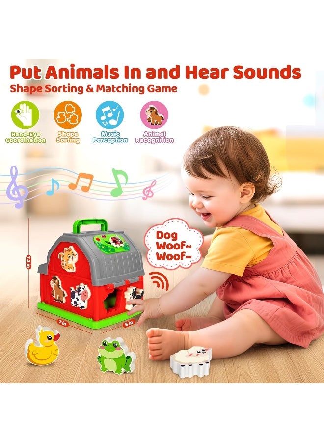 Five Star Musical Farm Animal Barn Toy with Sound & Light, Shape Sorting Fine Motor Learning Toy for 1 2 3 Year Old Gifts,Birthday Gifts for Baby Kid Toddler Age 12-18 Months. - Image 3