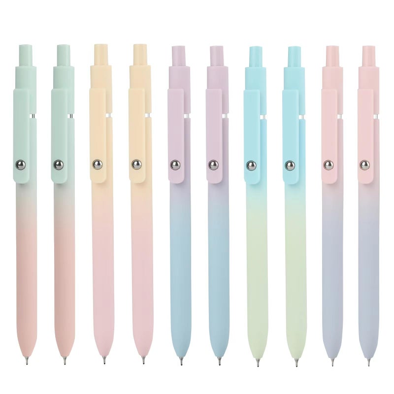 Ddaowanx Gel Pens, 10 Pcs 0.7mm Quick Dry Black Ink Pens Fine Point Smooth Writing Pens, Cute Office School Supplies Gifts for Women (10 Pcs Gradient-Black Ink) - Image 1