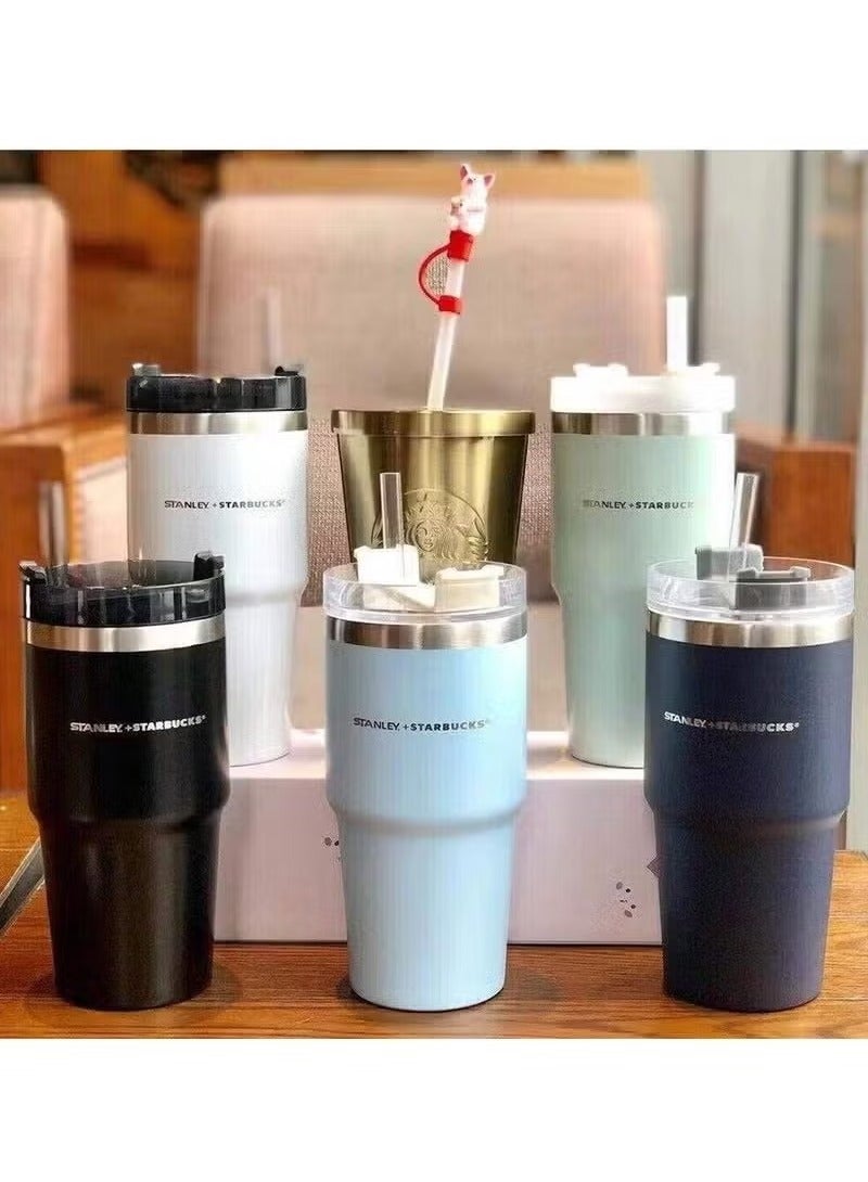 Stanley Insulated mug with straw lid, for water, Iced Tea or Coffee, Juice and Smoothie 20 oz,blue  - Image 3