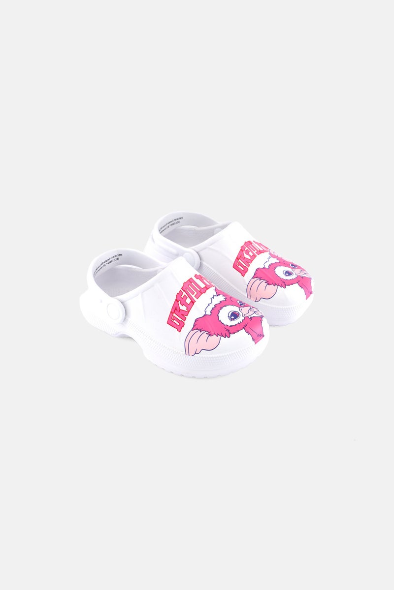 Gremlins Kids Girl Sling Back Clogs, White - Image 1