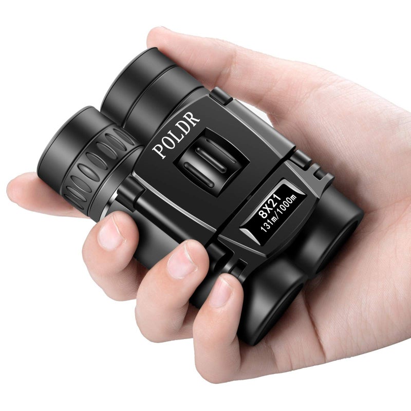 POLDR 8x21 Small Compact Lightweight Binoculars for Adults Kids Bird Watching Traveling Sightseeing.Mini Pocket Folding Binoculars for Concert Theater Opera - Image 1