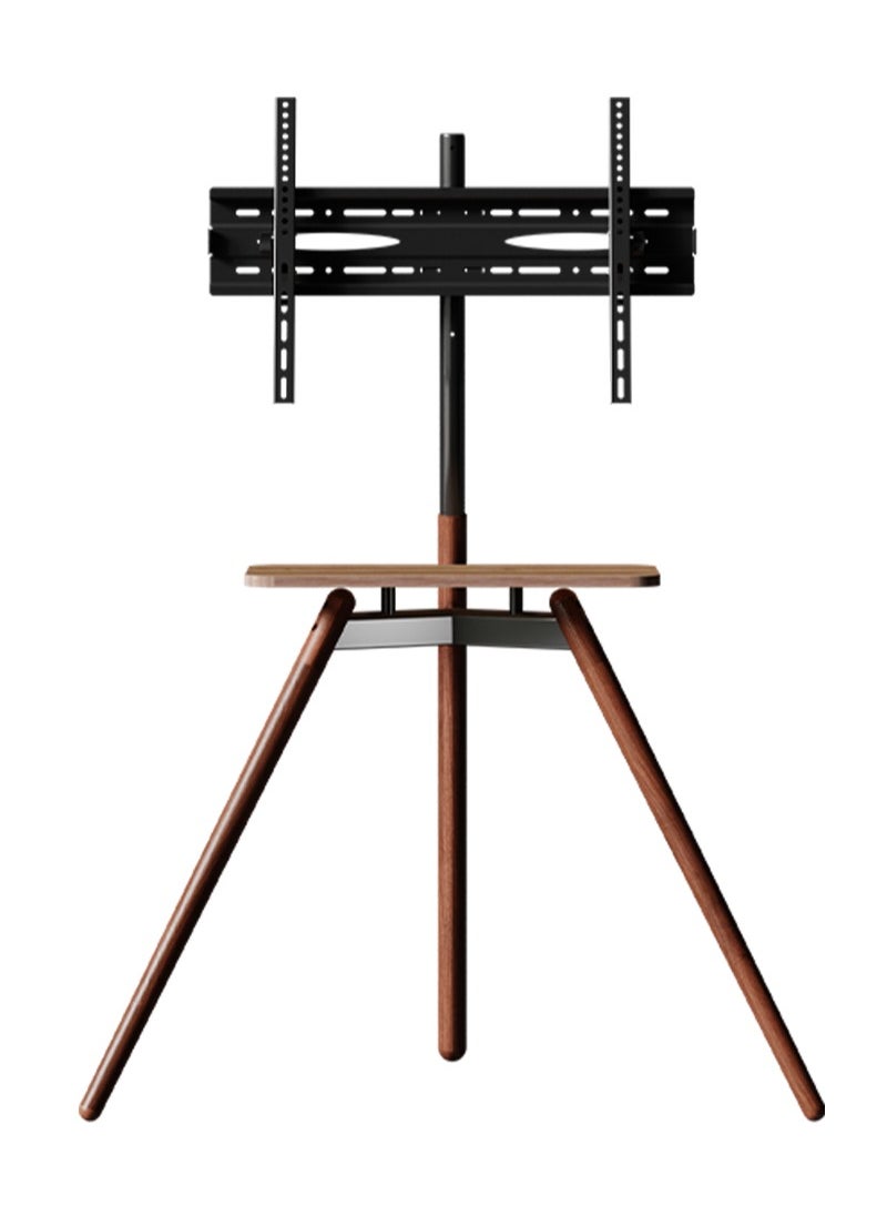 FlashHawk Tripod Floor TV Stand for 32-75 inch Screen TV, Height Adjustable, 15° Tilt Adjustable,TV Mount with Wooden Tray Cable Management, VESA 600*400 MM, Load-bearing 45 KG - Black  - Image 1